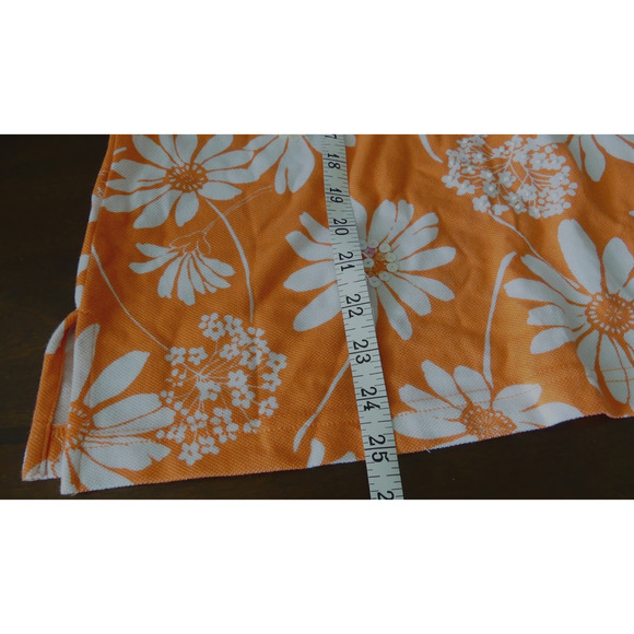 Alfred Dunner Short Sleeve Top PM Floral Sequin Petite Orange White Summer - Picture 8 of 8